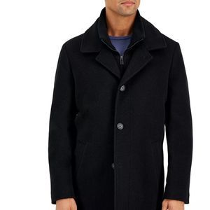 CALVIN KLEIN Men’s Classic Fit Gray Wool Blend Overcoat, 38R